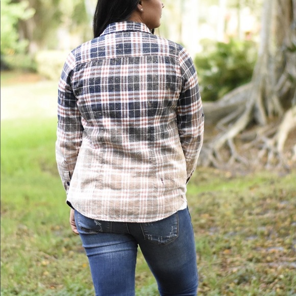 Blue & Orange Bleached Flannel - Picture 6 of 6